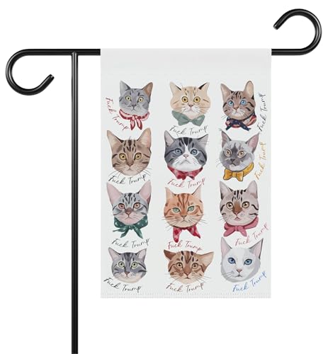 Subtle F*Ck Donald Tru Kitten Garden Flag - Subtle Anti Donald Tru Yard Flag - Housewarming Or Holiday Gift - Liberal Democracy - Idea Outdoor Decoration And Garden Terraces - Yard Banner