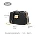 forestfish Ladies’ Black PU Leather Shoulder Bag Purse Evening Clutch Bags Crossbody Bag with long Metal Chain Strap, Black