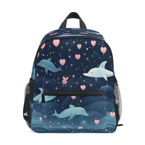 Sac à dos enfant baleines et étoiles pour école maternelle et préscolaire de 3 à 8 ans
