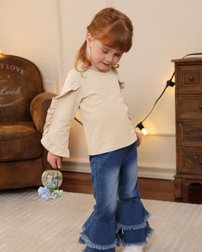Image of Little Girls Clothes Kids Fall Winter Outfits Pant Set for Girl Age 4-8