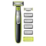 Philips OneBlade Face + Body QP2630/30 - Rasieren, Trimmen und Stylen fr jede Haarlnge, austauschbare Klingen, Krper & Gesicht (je 1 Klinge),4 Trimmaufstze, 2 Krperaufstze, Geschenke fr Mnner