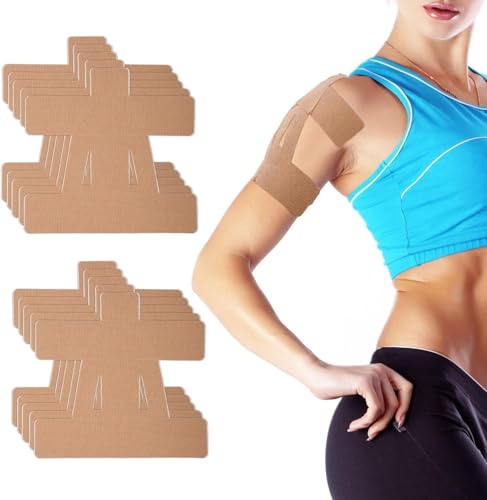 Breathable Elastic Athletic Sticker for Shoulder, 10Pcs Waterproof Muscle Tape Precut Strips, Breathable Precut Muscle Patch, Pre-Cut Kinesiology Tape for Shoulder