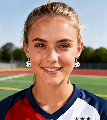 World Soccer Cup Dangle Earrings for Women, Football Sports Drop Earrings Cute Earrings for Soccer Theme Celebration Party Jewelry for Womens Summer Trendy Fashion Accessories — view 3
