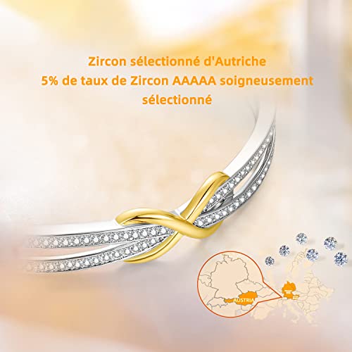 Angelady Infinity Bracelet for Womens, Silver Infinity Bracelets Bangles for Women Rose/Yellow Gold Bracelets Ladies Bracelets Birthday Mother's Day Gifts for Women/Mum/Wife - Image 5