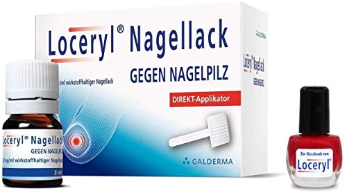 Loceryl Nagellack gegen Nagelpilz 3 ml Direktapplikator + gratis Nagellack rot