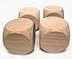 4er-Set Jumbo Blanko-Spielwürfel 60x60x60mm Natur