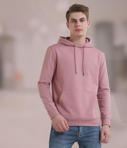 Image of TURMS Anti Stain Men's Hoodie | Anti Odor Water Repellent | Cotton Blend Casual Travel Edition Hooded Sweatshirt | Winter Wear Pullover