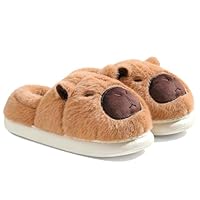 KBIBCK Capybara Hausschuhe, Warme Hausschuhe Damen, Winter Plüsch Pantoffeln, Anti-Rutsch Warme Geschlossen Unisex Herrn Frauen für Drinnen und Draußen, 40/41 EU