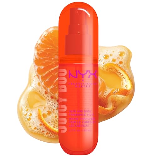 NYX PROFESSIONAL MAKEUP Fat Oil Fragrance Mist Perfume in Juicy Boo, Citrus Scented Long Lasting Hair & Body Spray, Mango & Musk Notes, Vegan & Cruelty Free, 2.7 fl oz - image 1