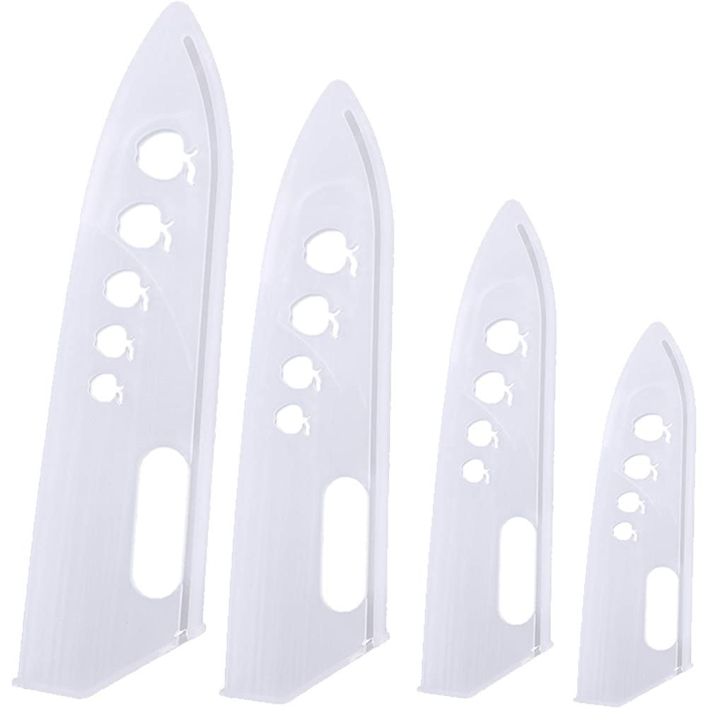 Wudaizhi Transparent Plastic Blade Guards 4Pcs Chef Knives Cover Sheaths Protector Covers For Kitchen Knives Different-Size
