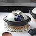 KTZAJO Ceramiczne naczynie do zapiekanek Donabe, japoński gorący garnek z pokrywką, okrągły gliniany garnek do duszenia makaronu do zup, nieprzywierająca patelnia, 2600 ml