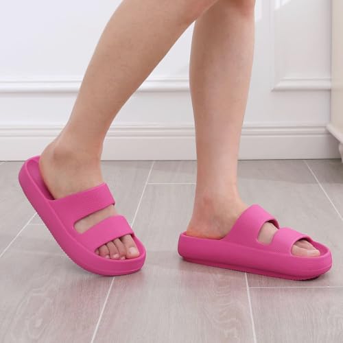 Image of shevalues Orthopedic Slide Sandals for Women with Arch Support Pillow Soft Recovery Slip on Sandals Lightweight Summer Cloud Slippers for Plantar Fasciitis