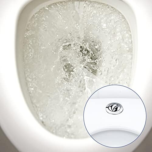 38mm Universal Round Dual Push Toilet Flush Button, Plastic Chrome Plated Closestool Water Tank Replacement Dual Rod Push Cistern Standard Part, Silver 1 Pack