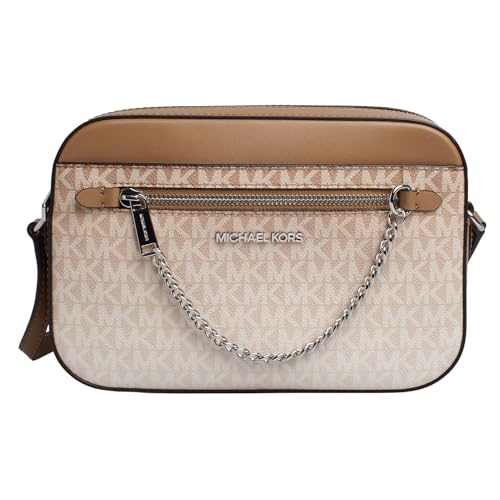 Michael Kors Jet Set East West - Bolso bandolera grande con cadena, Husk Ombre Michael Kors Jet Set East West - Bolso bandolera grande con cadena, Husk Ombre