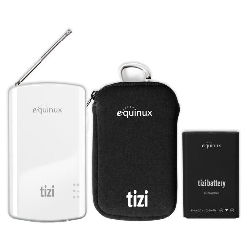 equinux tizi Mobiles TV für Apple iPad, iPhone, iPod touch und Android inkl. Tasche und Zusatzakku White Edition Cover