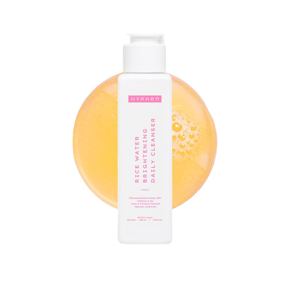 Hyphen 10% Rice Water Brightening Face Wash | Daily Face Cleanser for Women and Men | Brightens Skin | Removes Dirt & Impurities | Face Care, Gentle Facewash, Non-drying, Skin Care Products |100 ml
