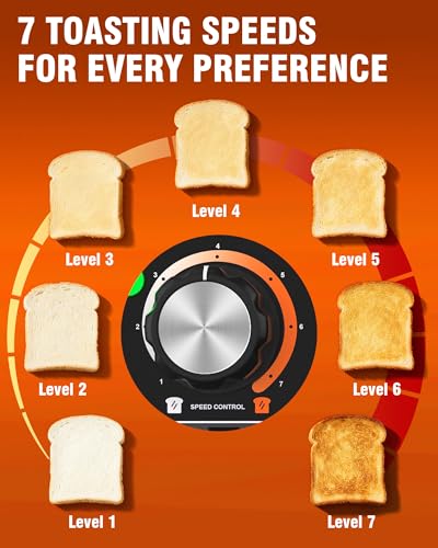 PYY Commercial Conveyor Toaster - 300 Slices/Hour Restaurant Conveyor Toaster for Bun Bagel Bread, Heavy Duty Stainless Steel 1900W, 110V