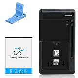 Long Life Boosting Substitutable Li_ion Persistent 1350mAh Battery Universal USB/AC Desktop Charger Folding Bracket Compatible with Samsung SCH-S380C Straight Talk/Tracfone