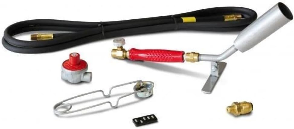 Red Dragon HT11/2-10CR Light Duty Vapor Torch Kit with 1.5" Bell, 10 ft Hose, 50000 BTU, Regulator and Torch Stand, 45° Bend Propane Torch for Weed Control, Paint Removal, Made in USA