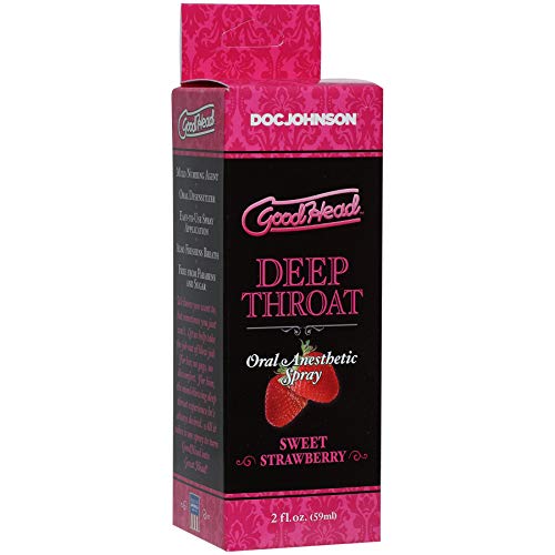Doc Johnson Goodhead - Deep Throat Spray - Numbs Throat - Relaxes Gag Reflex - Sweet Strawberry - 2 Fl. Oz.(59 Ml) #TOP1