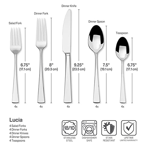 Mikasa 5100238 Lucia 20-Piece 18/10 Stainless Steel Flatware Set , Service For 4 #TOP6