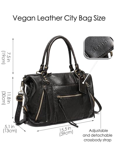 Bolso Tote vegano grande para mujer con cierre miniatura 2