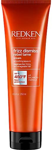Redken Frizz Dismiss Rebel Tame Heat Protective Leave-In Cream | Hydrating Frizz Control | Anti Frizz Hair Protection | Sulfate Free | 8.5 Fl Oz