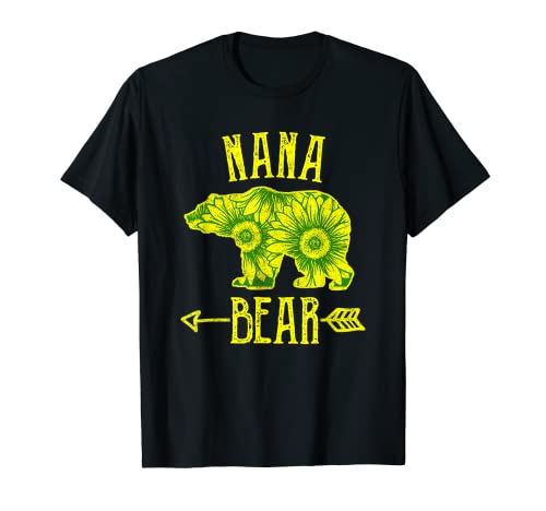 Sunflower Nana Bear Camisas para mujeres, Familia abuela italiana Camiseta