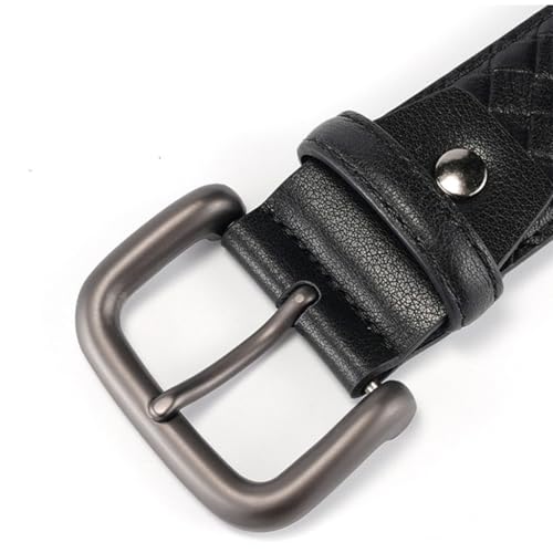 Men's Belt First Layer Cowhide Hand-woven Embossed Belt Business Casual Gifts4