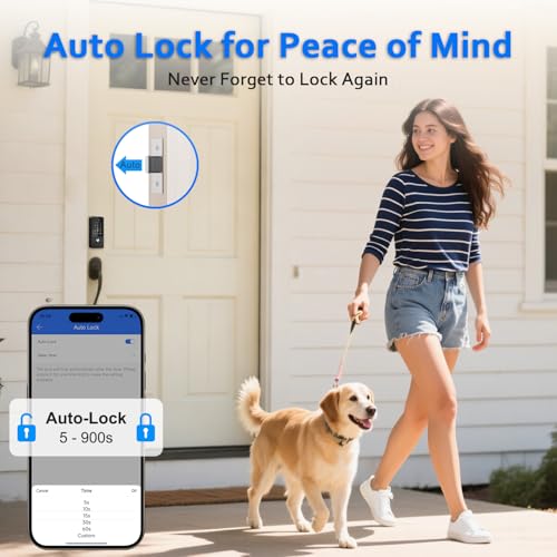 Smart Door Lock Deadbolt, Keyless Entry Door Lock with Fingerprint & Keypad,App Control,Auto Lock,Secure Electronic Digital Lock for Front Door Home Apartment Rental,Easy Installation,Matte Black - image 8