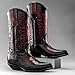 Men’s Genuine Leather Chameleon Design J-Toe Cowboy Western Boots - Burgundy (Burgundy, US Footwear Size System, Adult, Men, Numeric, Medium, 10.5)