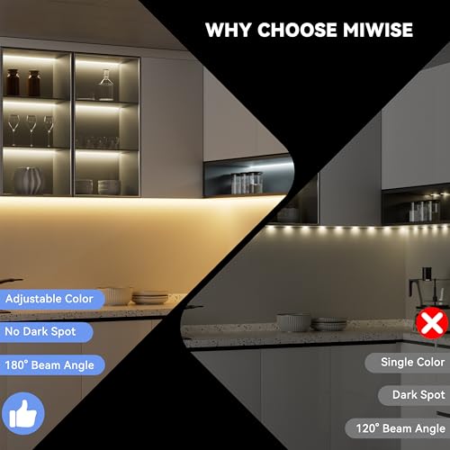 Cinta LED COB MIWISE 16.4ft 2700K-6500K Dimmable Control APP miniatura 2