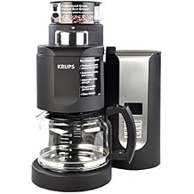 ماكينة صنع القهوة KRUPS KM7005 Grind and Brew مع مطحنة مخروطية من الفولاذ المقاوم للصدأ، سعة 10 أكواب، باللون الأسود