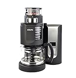 KRUPS KM7005 Grind and Brew Coffee Maker with Stainless Steel Conical Burr Grinder, 10-cup, Black