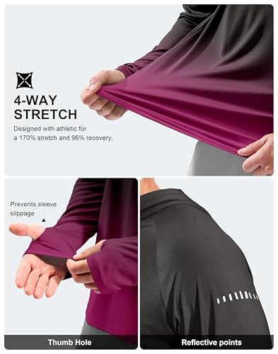 Image of Men's Sun Protection Hoodie Shirts Long Sleeve UPF 50+ Swim Shirts for Men Rash Guard Fishing Shirt Quick Dry