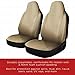 OxGord Car Seat Cover - PU Leather for Front Low Bucket Seats - Universal Fit for Cars, Trucks, SUVs, Vans (Beige/Beige)