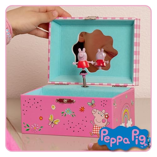 Image of Peppa Pig Jewelry Box for Girls Musical Jewelry Box with Spinning Figurine, Peppa Pig Toys for Kids Ages 3-5 Plays Peppa Pig Theme Song