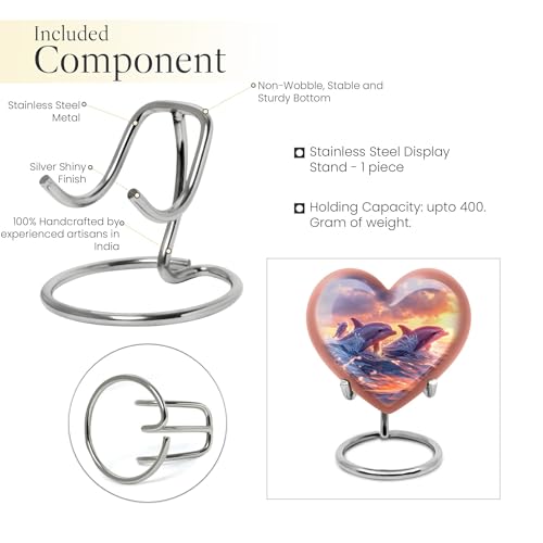 Image of Small Dolphin Urns For Human Ashes - Heart Shaped Urns For Human Ashes - Burial Urns For Adult Human Ashes - Cremation Urn For Ashes - Human Urns For Ashes - (Size - 3 inch pack of 2 )