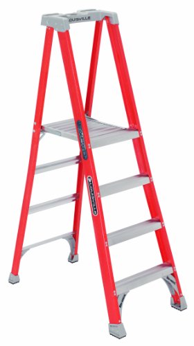 Louisville Ladder 12-Foot Fiberglass Pro Platform Ladder with Extended Rail, 300-Pound Capacity, Type IA, FXP1712