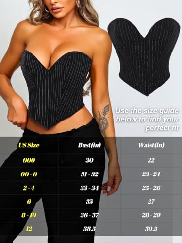 Image of ChiaoLezhee Heart Corset Top For Women, Sexy Concert Outfits Going Out, Strapless Crop Top, Overbust Bustier