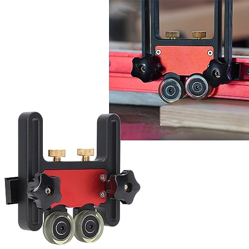 テーブルソーフィーダー、ストックガイドローラー、木工用双輪スライド送りガイドローラー、フェザーボード補助具、標準スロット30または45に使用