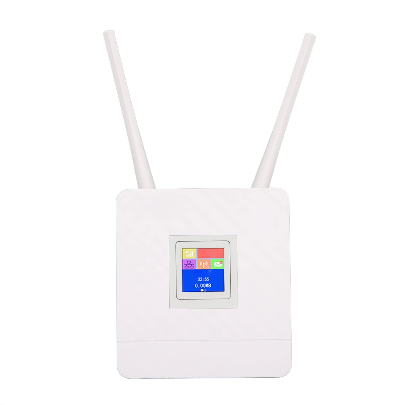 Router 4G LTE CPE z Gniazdem Karty SIM, Bezprzewodowe Routery WiFi z Dwiema Antenami Zewnętrznymi, Router Bezprzewodowy 4G WiFi do Podróży w Domu