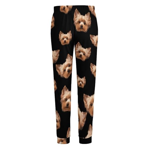 Yorkshire Terrier Cute Yorkie Dog Mens Pajamas Pants Lightweight Pjs Lounge Pants Loungewear with Elastic Waistband 6