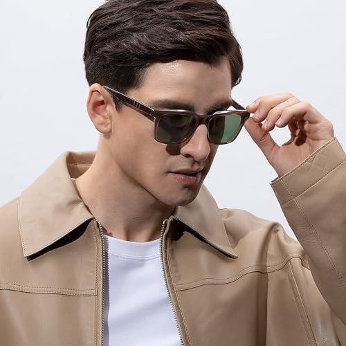 CARFIA Square Sunglasses for Men Polarized Lightweight Retro Classic 100% UV Protection Driving Glasses2
