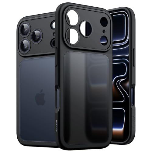 Image of JETech Matte Case for iPhone 17 Pro 6.3-Inch, Shockproof Military Grade Drop Protection, Full Camera Lens Protection, Frosted Translucent Back Minimalist Phone Cover (Black)