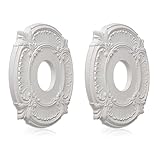 ELFCAB 2 Pcs Molded PU Ceiling Medallion for Light Fixtures and Ceiling Fans, 13"OD x 3-1/2"ID x 3/4