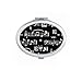 White Music Notes Bar Black Mirror Oval Portable Hand Pocket Makeup