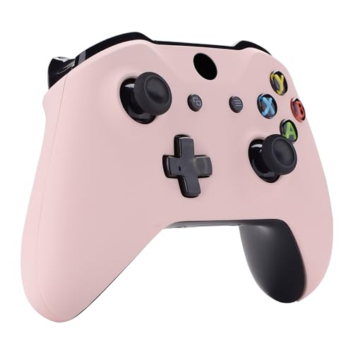 Image of eXtremeRate Front Housing Shell + Side Rails Handles for Xbox One Controller (Model 1708), Cherry Blossoms Pink Replacement Faceplate Parts with Back Panels for Xbox One X & One S Controller