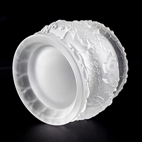 Qinlang Small White Glass Buddha Incense Burner Bowl, Buddhist Suppliers, 4.3 Inches #TOP3
