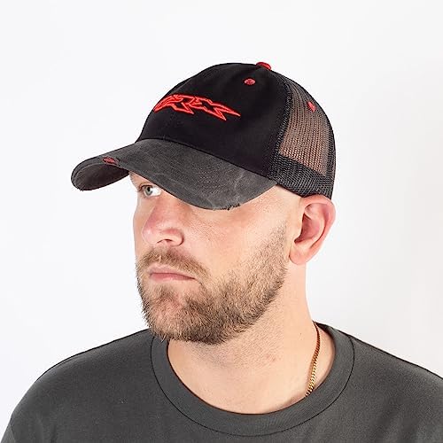 RAM Trucks Distressed TRX Custom Trucker Hat, Unstructured 6-Panel, One Size Black, Black, One Size
